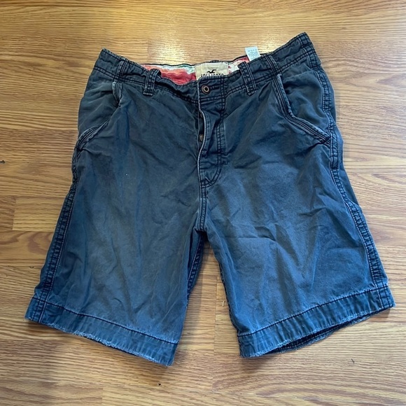 Hollister Other - Hollister California Shorts Mens 34 Black Distressed Flat Front Outdoor Casual